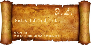 Dudik Lóránt névjegykártya